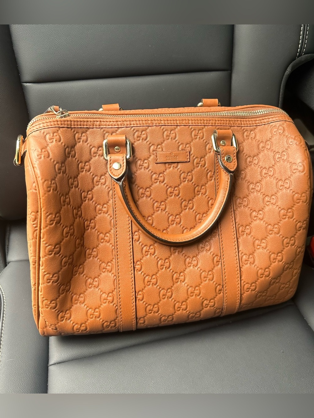 Gucci Embossed GG Medium Boston Bag